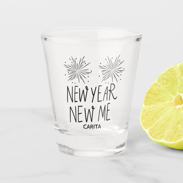 New Year New Me Personalized Shot Glass (Front)