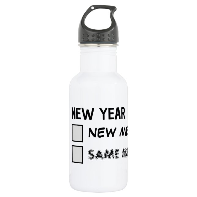 NEW YEAR New Me? Stainless Steel Water Bottle (Front)