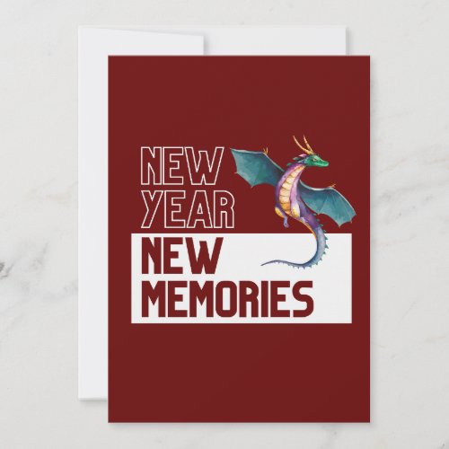 New Year New Memories Dragon Cherry Red Invitation