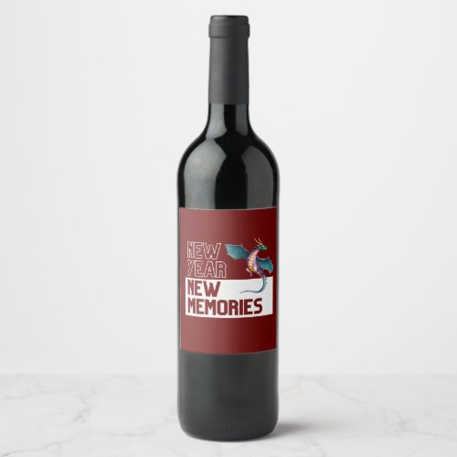 New Year New Memories Dragon Cherry Red Wine Label