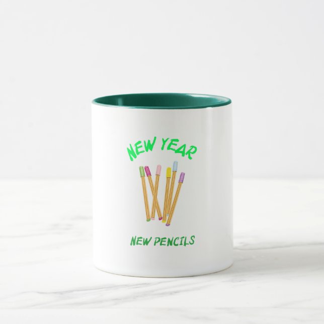New Year New Pencils School Beginning Mug (Center)