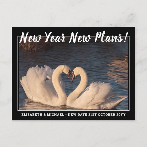 New Year New Plan Change Date BUDGET Photo Wedding Postcard