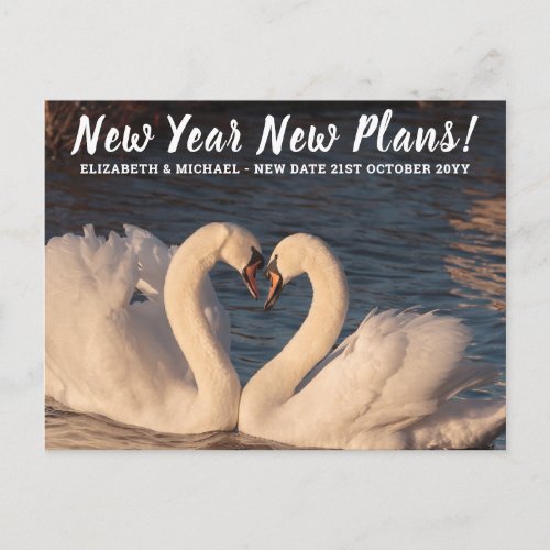 New Year New Plan Change Date BUDGET Photo Wedding Postcard