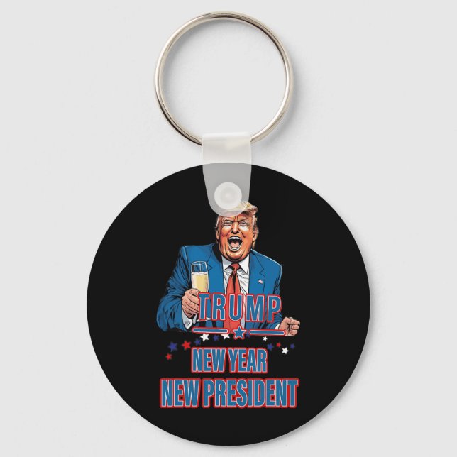 New Year New President Funny Trump 2025 Take Ameri Keychain (Front)