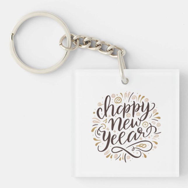 NEW YEAR New START , Happy New Years Keychain (Front)