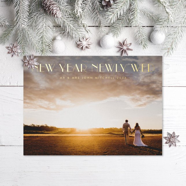New Year Newlywed Foil Holiday Card (Creator Uploaded)