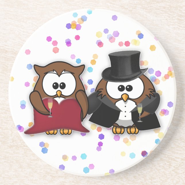 new year owl drink coaster (Front)