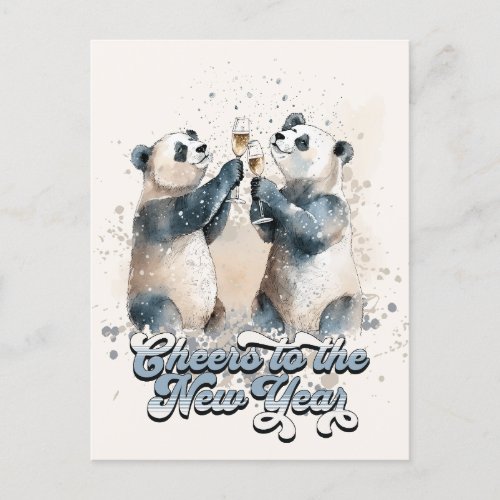 New Year Pandas Postcard