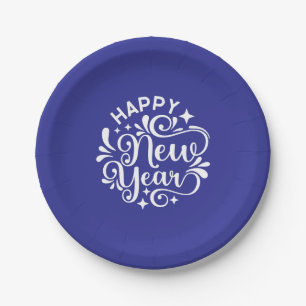 New Year Paper Plates