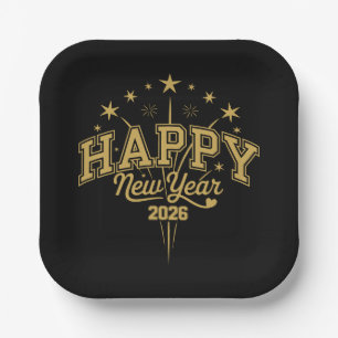 New Year Paper Plates