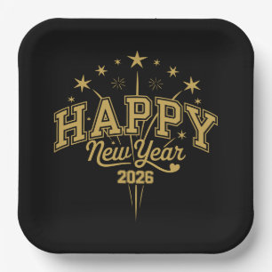 New Year Paper Plates