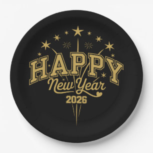 New Year Paper Plates