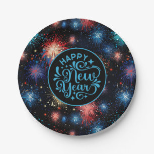 New Year Paper Plates