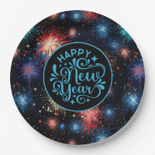 New Year Paper Plates