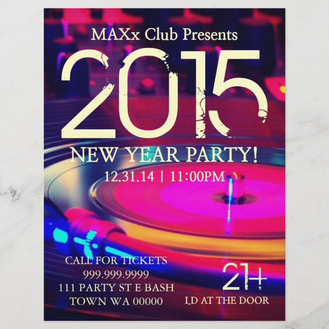 New Year Party Event Announcement DJ CLUB Flyer (Front)