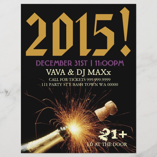 New Year Party Event Announcement Flyer (Front)