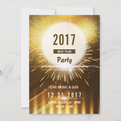 New Year Party Flyer  2017 NYE Eve Card