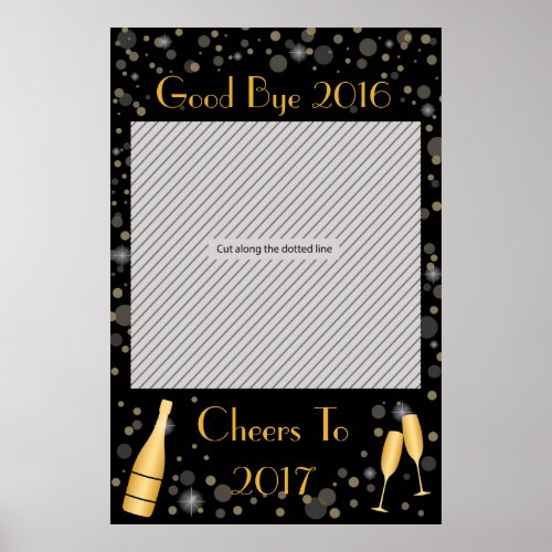 New Year Party Frame Prop for Photo Booth Poster