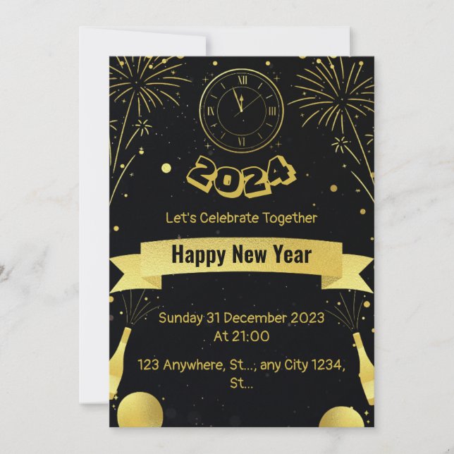 New Year Party  Invitation (Front)