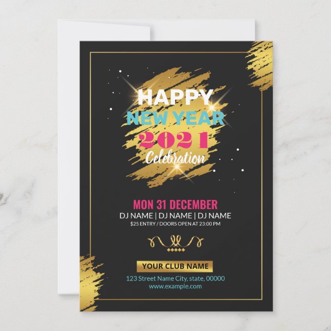 New Year Party Invitation Flyer (Front)