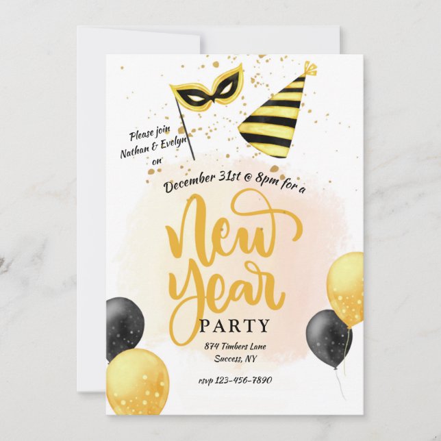 New Year Party Invitations (Front)