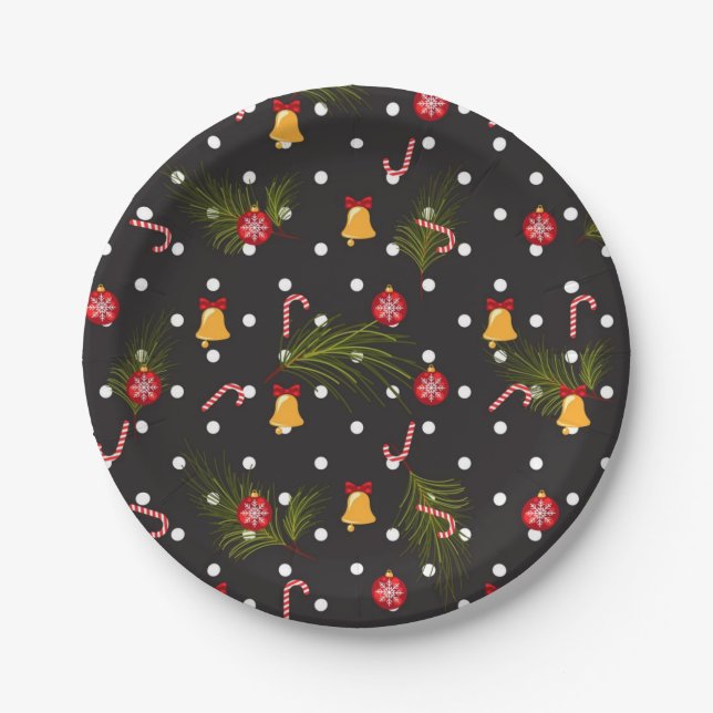 New year pattern paper plates (Front)