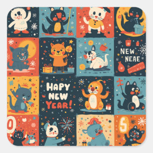 New Year pattern Sticker