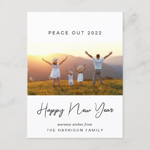 New Year Peace Out 2020 Photos Modern Holiday Postcard