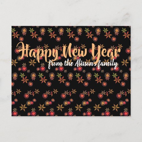 New Year personalised chic postcard