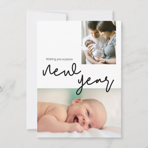New Year Photo Baby Announcement Birth Stat