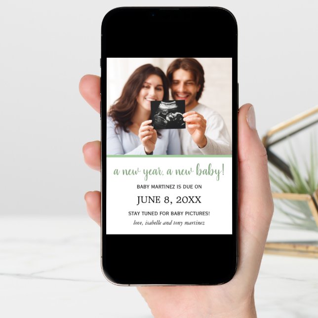 New Year Photo Baby Pregnancy Announcement (Front Digital)