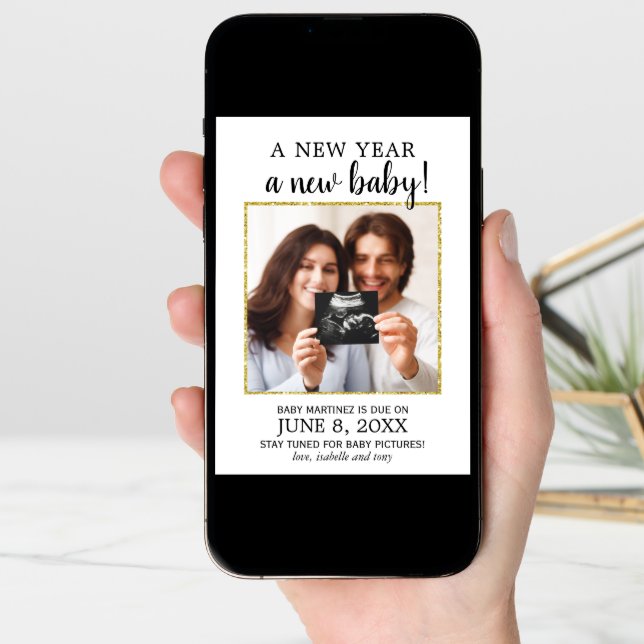 New Year Photo Baby Pregnancy Announcement (Front Digital)