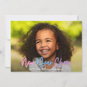 New year photo bright modern colorful neon announcement