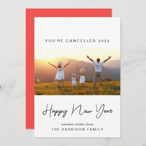 New Year Photo Minimal 2020 Cancelled Holiday Card