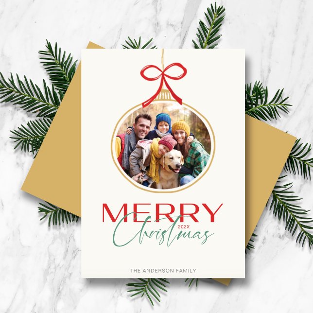 New Year Photo Ornament Holiday Card (Creator Uploaded)