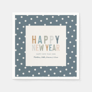 New year polka dot modern graphic napkins