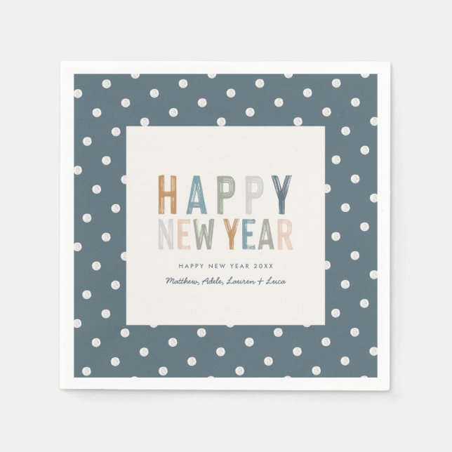 New year polka dot modern graphic napkins (Front)