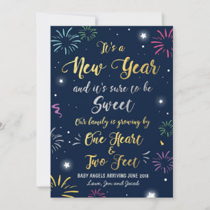 New year pregnancy announcement card 2018