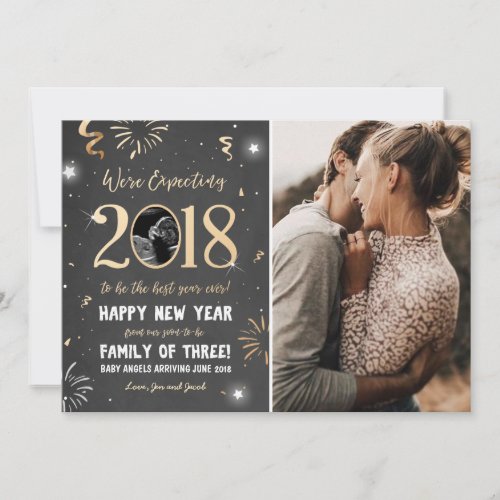 New year pregnancy announcement card 2018