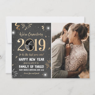 New Year Pregnancy Announcement Card 2024