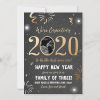 New Year Pregnancy Announcement Reveal 2020 Card