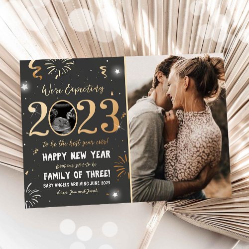New Year Pregnancy Announcement Reveal 2023 Card