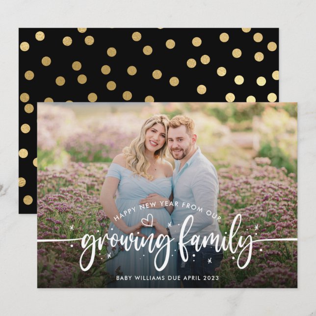 New Year Pregnancy Photo  Announcement (Front/Back)