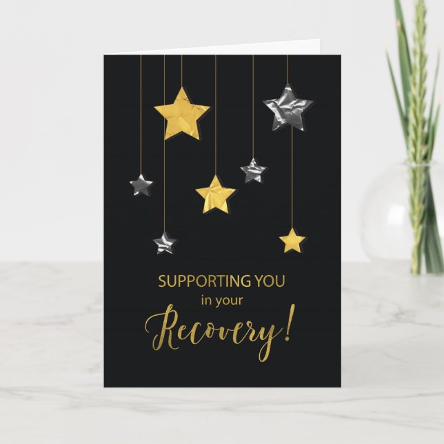 New Year Recovery Support Gold and Silver Looking Card (Front)