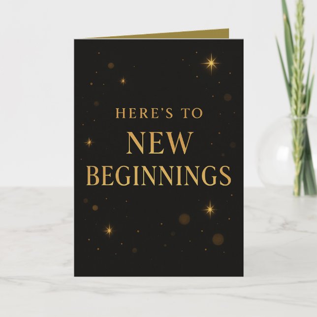 New Year Reflection Card – Black and Gold Design (Front)