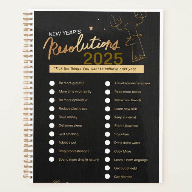 New Year Resolution Planner Spiral Notebook (Front)