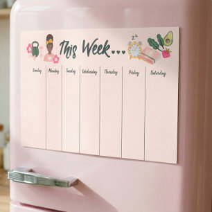 New Year Resolution Weekly Calendar Magnetic Dry Erase Sheet
