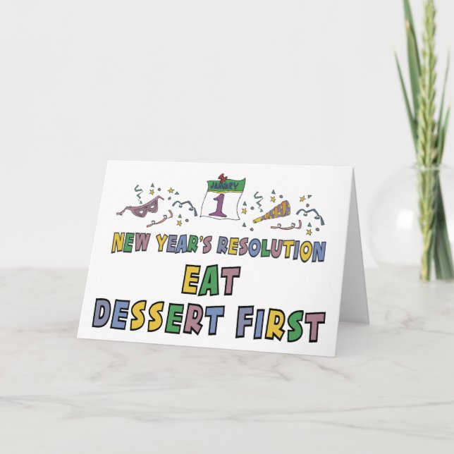 New Year Resolutions Funny Gift Holiday Card (Front)