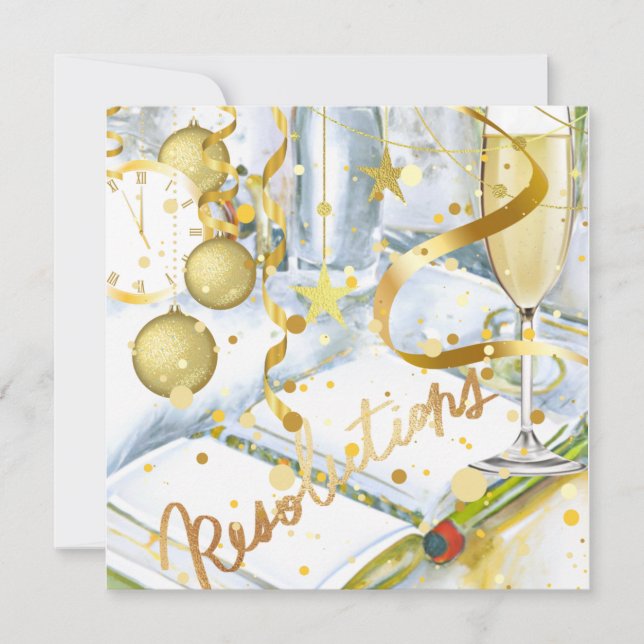 New Year Resolutions Holiday Card (Front)