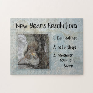 New Year Resolutions Squirrel Jigsaw Puzzle